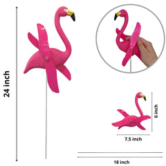 4E's Novelty wing spinner captured mid-spin adding motion to garden