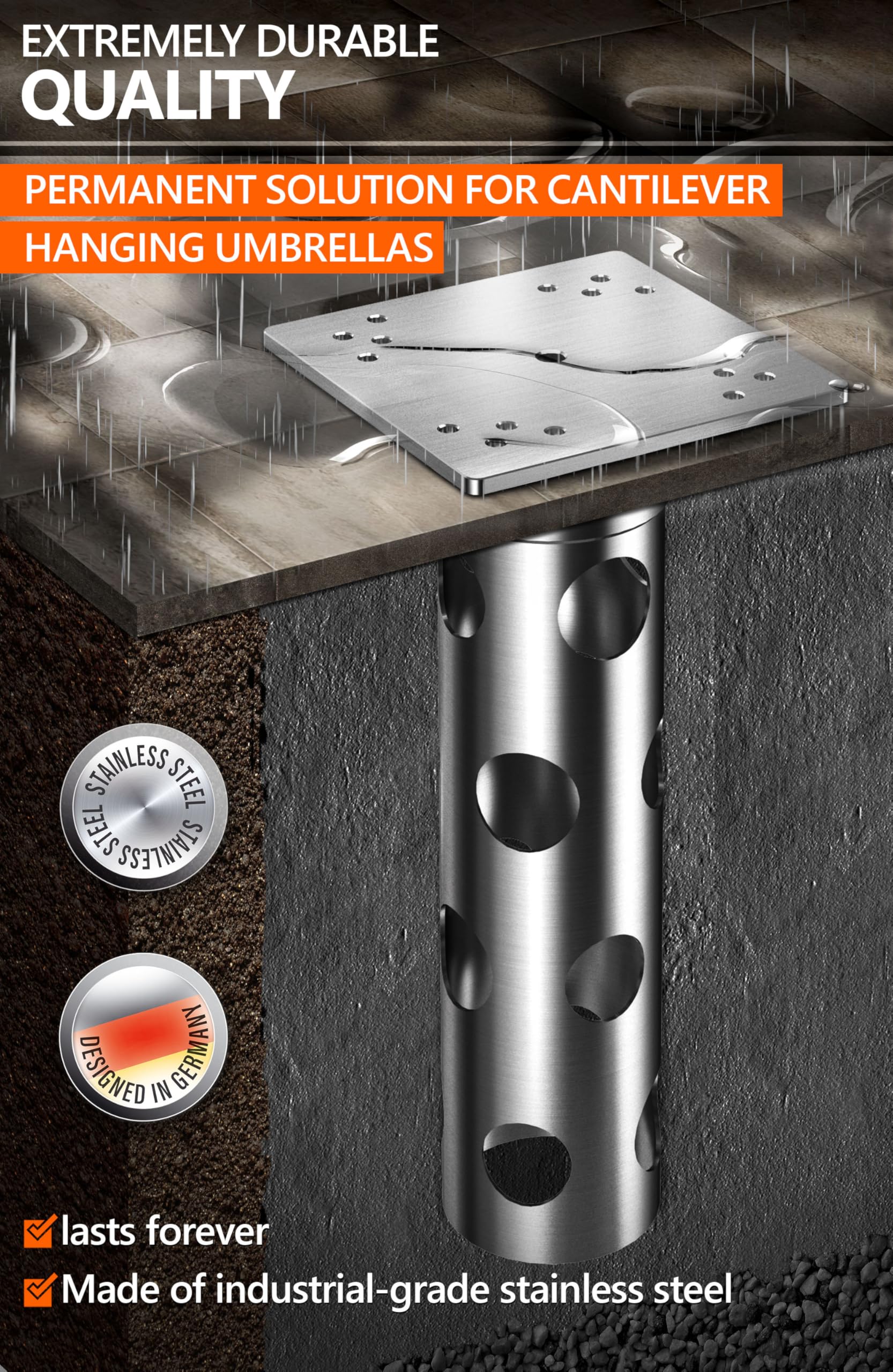 4smile installed flush in patio concrete showcasing space-saving, low-profile benefit