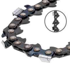 8TEN chain mounted on a 12" bar cutting a branch demonstrating smooth, efficient trimming power