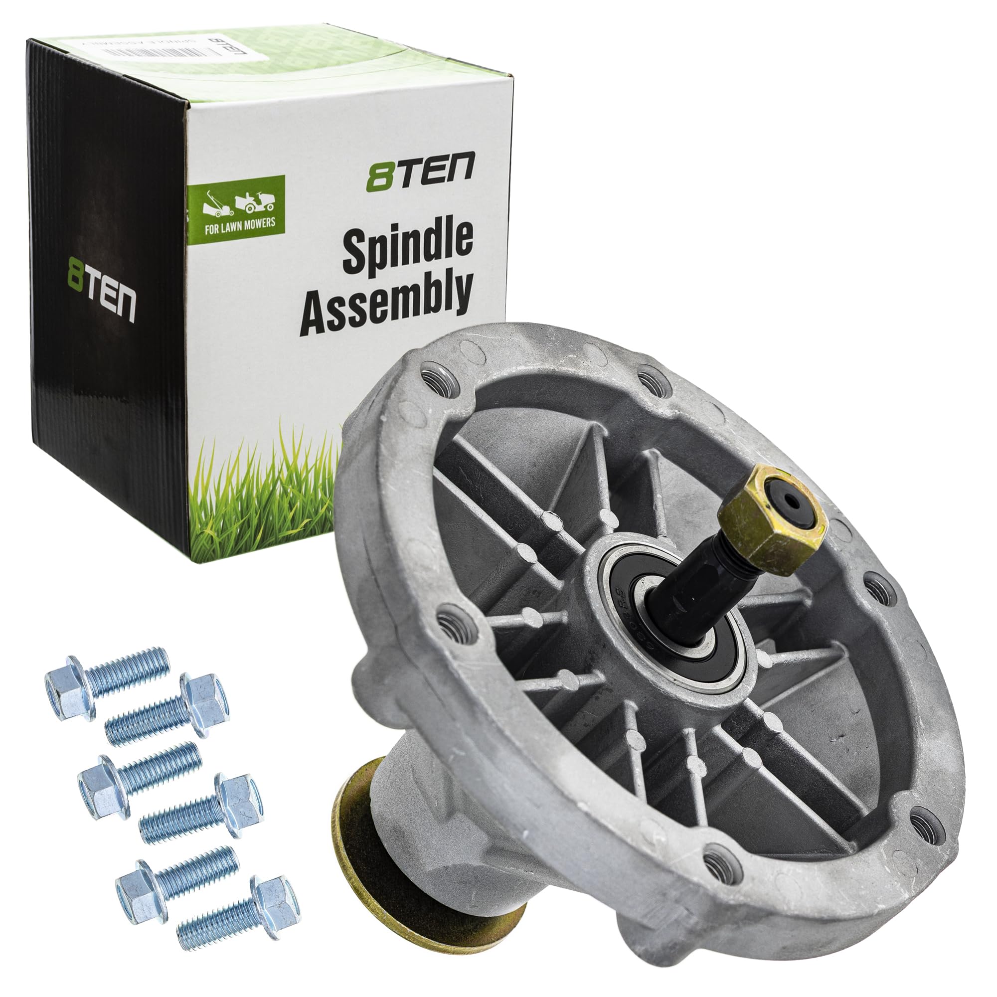 8TEN spindle close-up on bearing area showing durable construction benefit