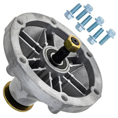 8TEN deck spindle front view showing sturdy housing and reliable fit
