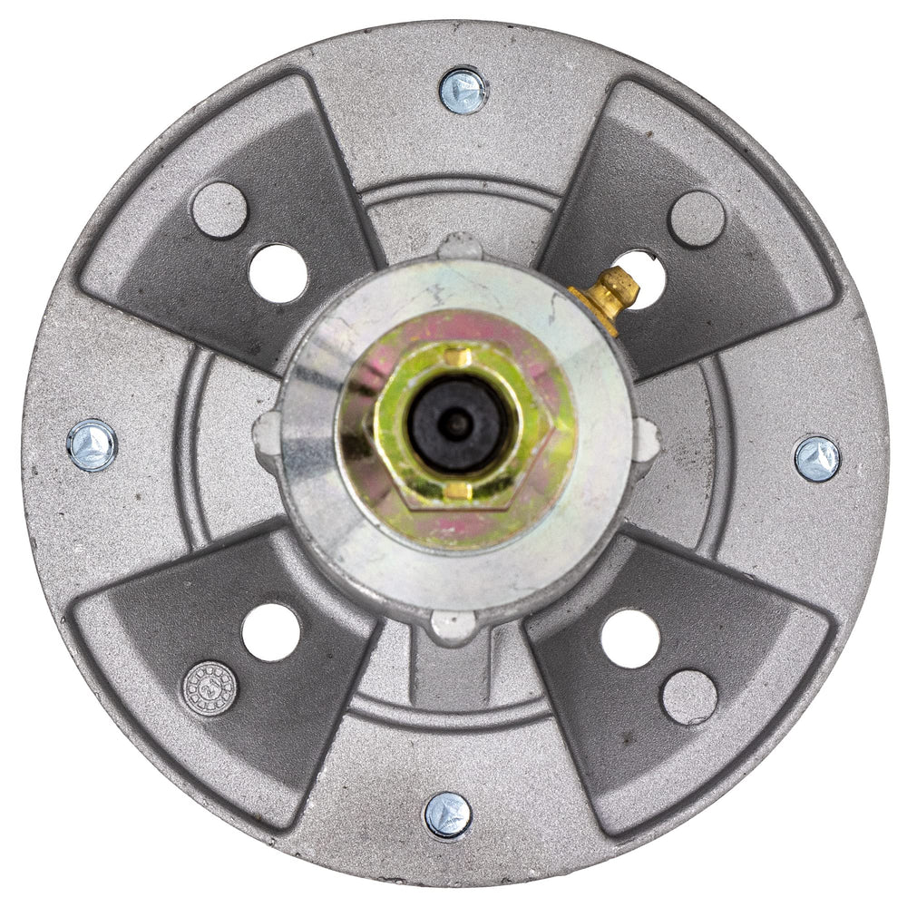 8TEN spindle installed on a John Deere deck demonstrating restored cutting performance