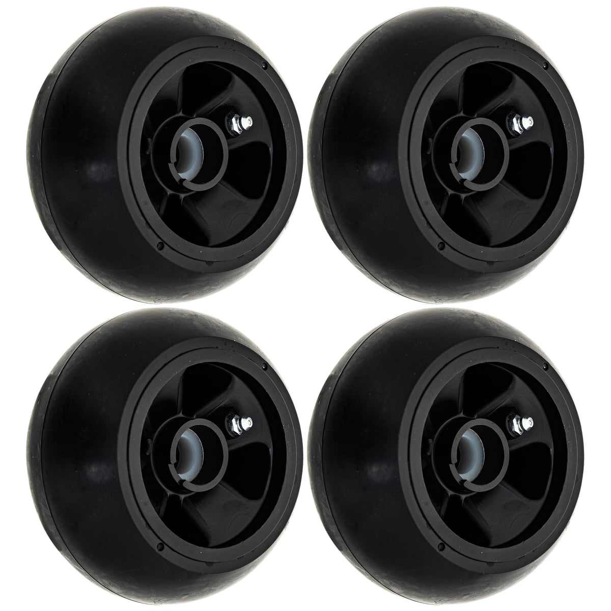 8TEN front view of four deck wheels showing fit and finish benefits