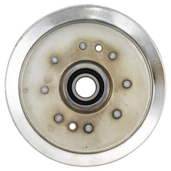 8TEN idler pulley detail highlighting bearing and flange for improved belt tracking and reduced noise