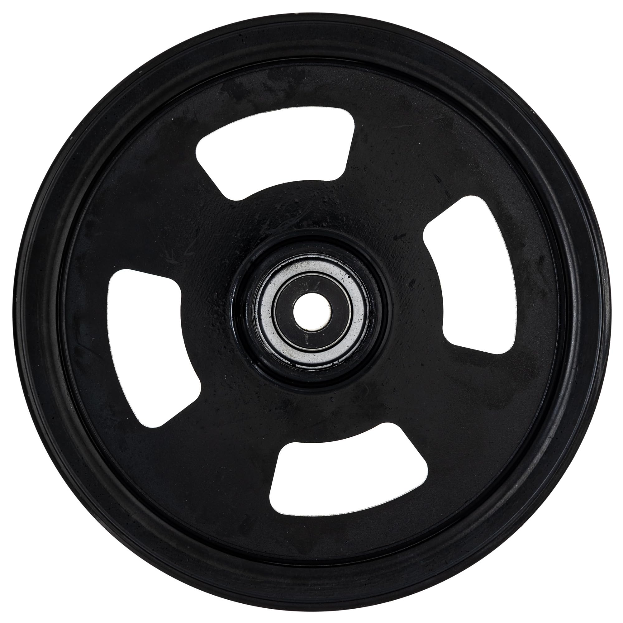 8TEN idler pulley installed in mower deck demonstrating restored belt routing benefit
