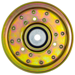 8TEN idler pulley mounted on mower deck demonstrating proper alignment