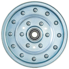 8TEN idler pulley installed on mower deck demonstrating restored belt routing