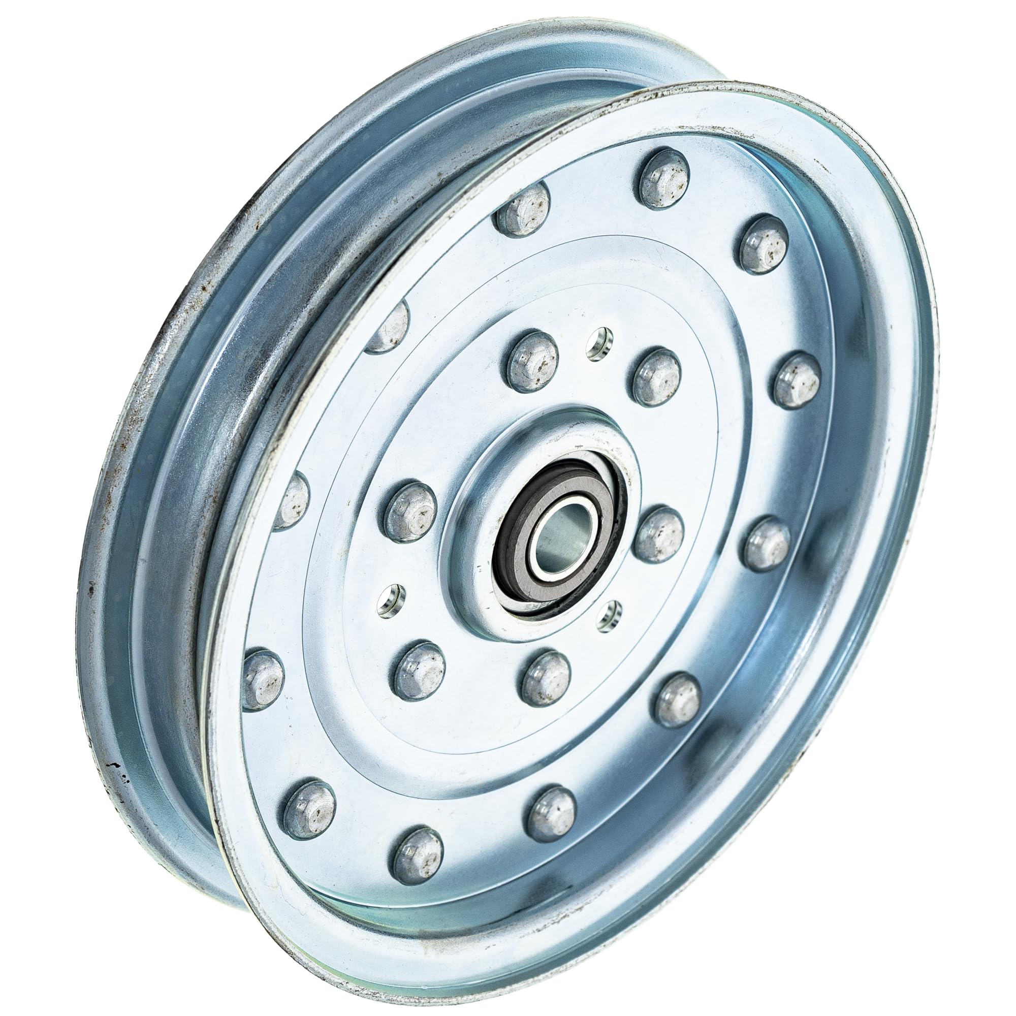 8TEN idler pulley next to coin showing scale and correct sizing for fitment