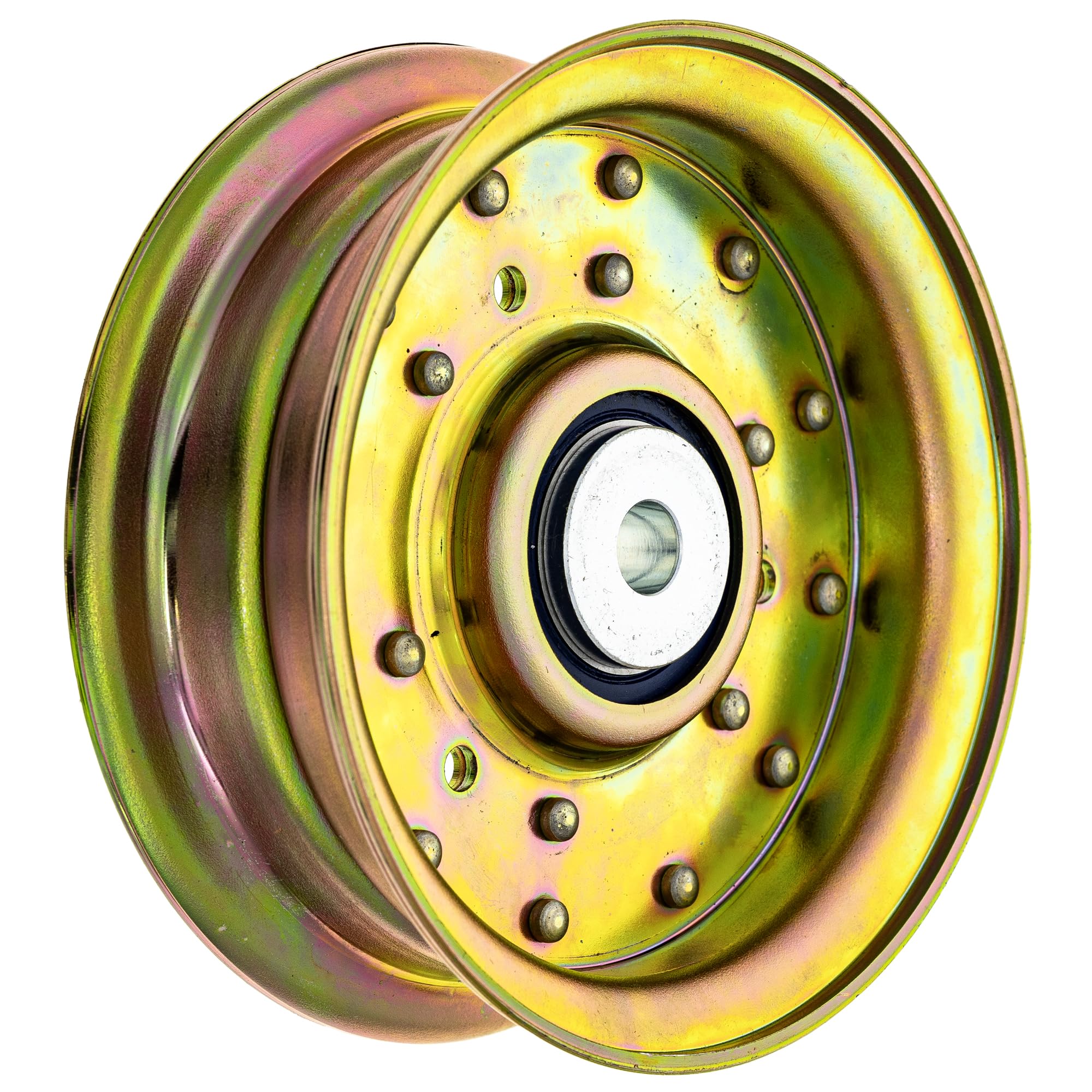 8TEN idler pulley beside ruler showing outer and inner diameters
