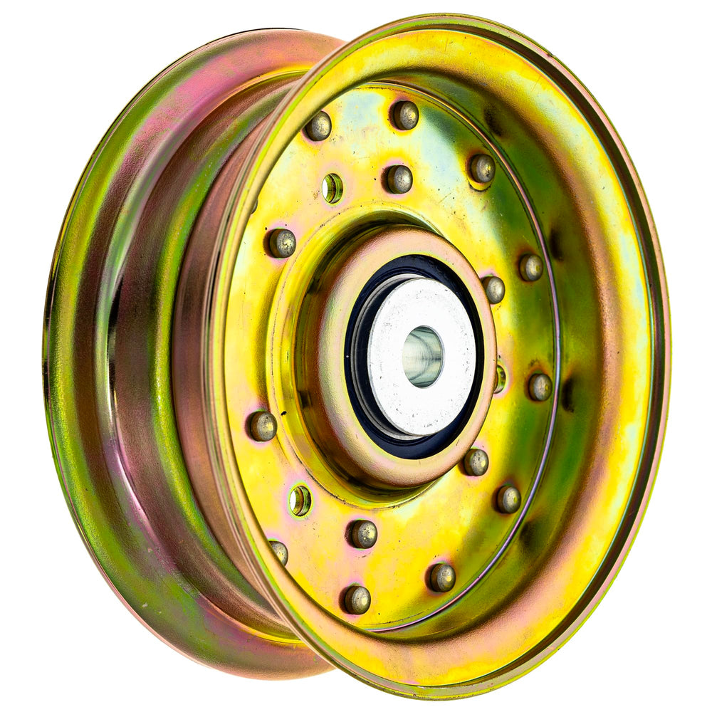 8TEN idler pulley beside ruler showing outer and inner diameters