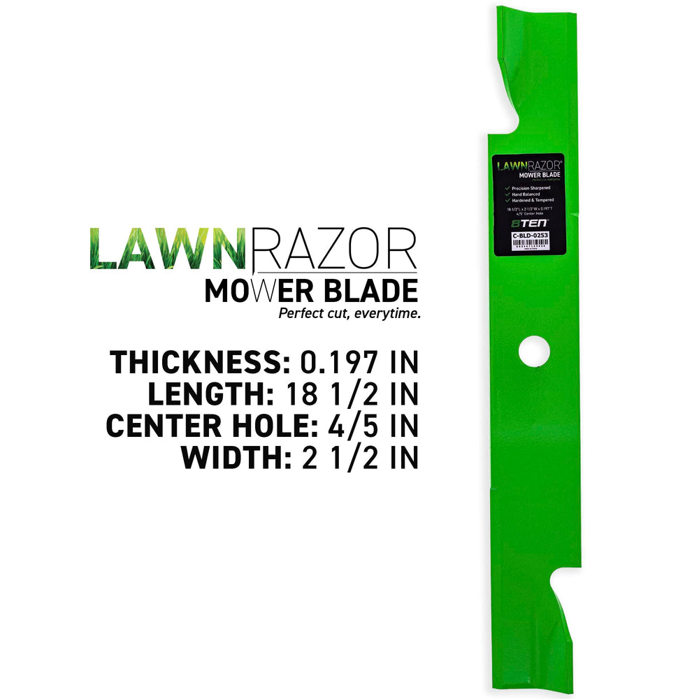 8TEN LawnRAZOR close-up of blade edge highlighting sharpness and durability