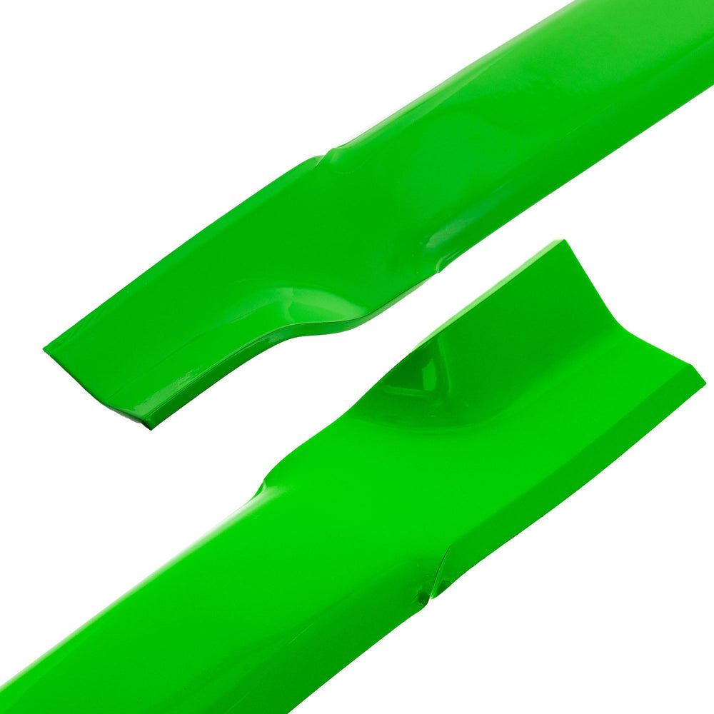 8TEN LawnRAZOR laid next to tape measure showing 31 7/16 inch length accuracy