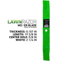 8TEN blade profile close-up displaying length and curvature for improved mulching performance