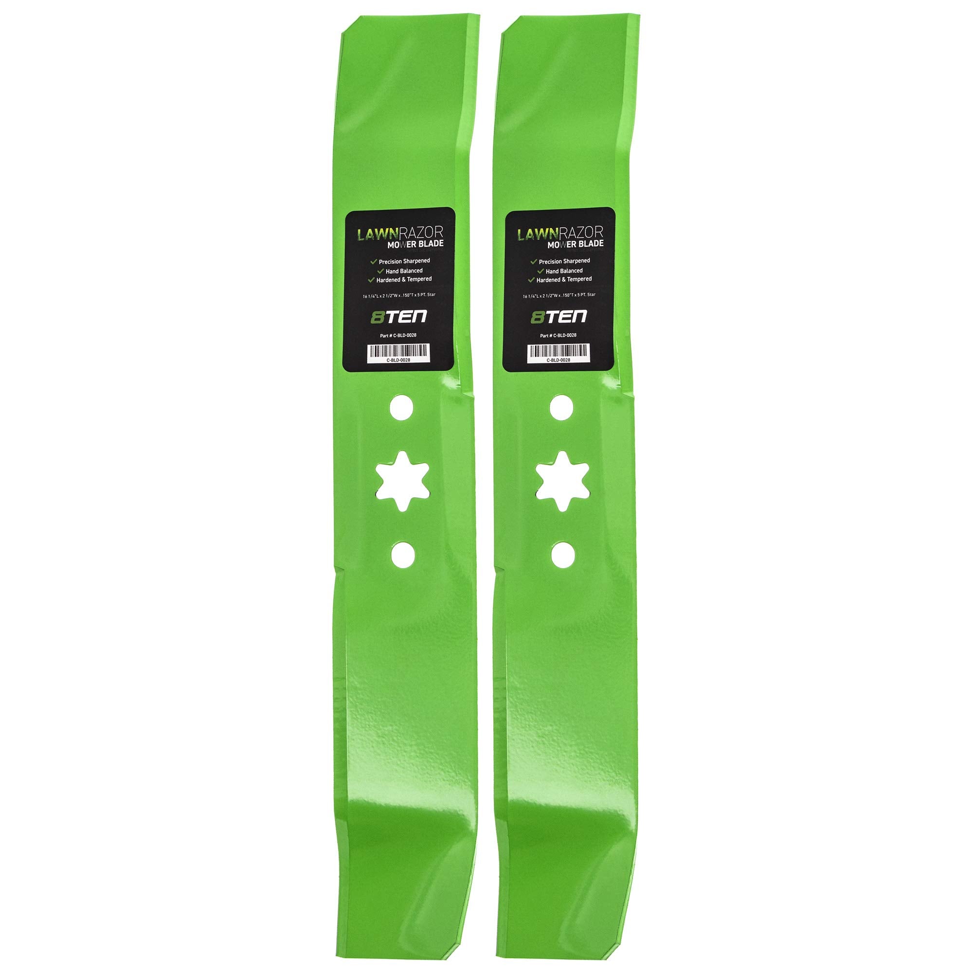 8TEN blades laid out three-piece set, shows complete replacement convenience