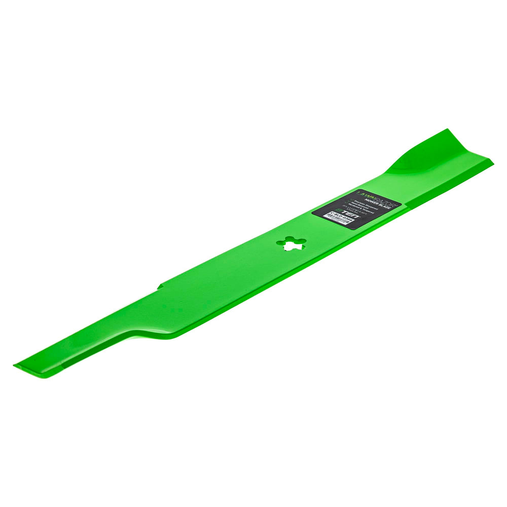 8TEN LawnRAZOR blade edge and thickness shown against a ruler for specs