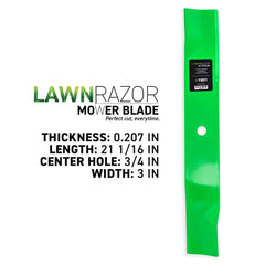 8TEN LawnRAZOR center hole close-up showing 3/4 inch fit for secure mounting