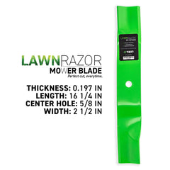 8TEN LawnRAZOR center hole detail showing 5/8 inch fit for secure mounting