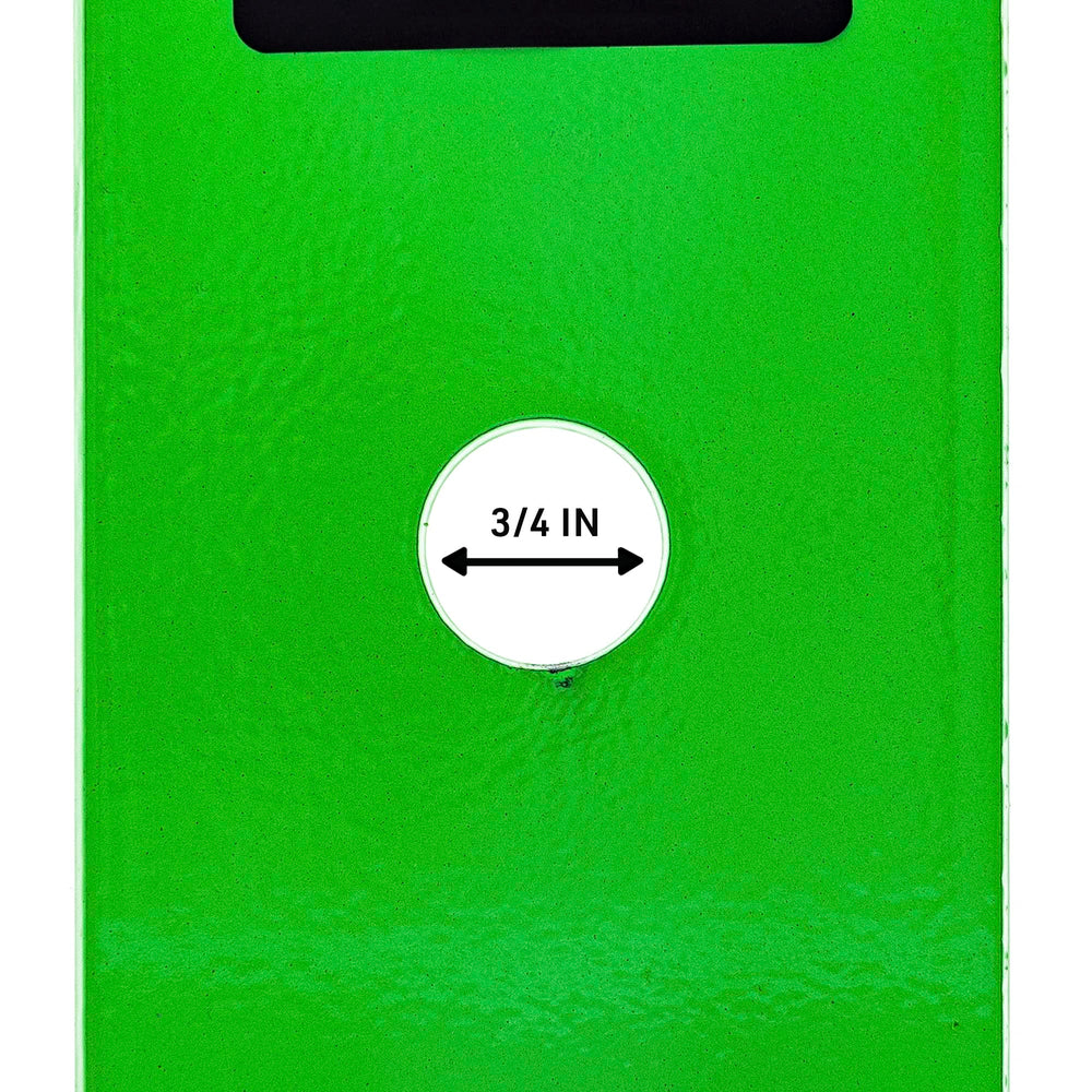 8TEN LawnRAZOR center hole detail showing 3/4 inch fit for easy installation
