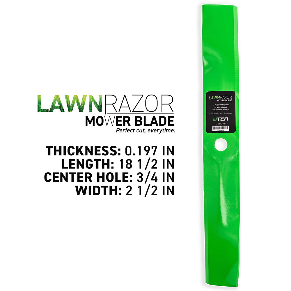 8TEN blade center hole detail showing 3/4-inch fit for secure mounting