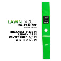 8TEN blade center hole detail showing 7/8 inch fit for John Deere spindles