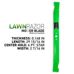 8TEN LawnRAZOR six-point star center hole detail for accurate OEM-aligned mounting benefit