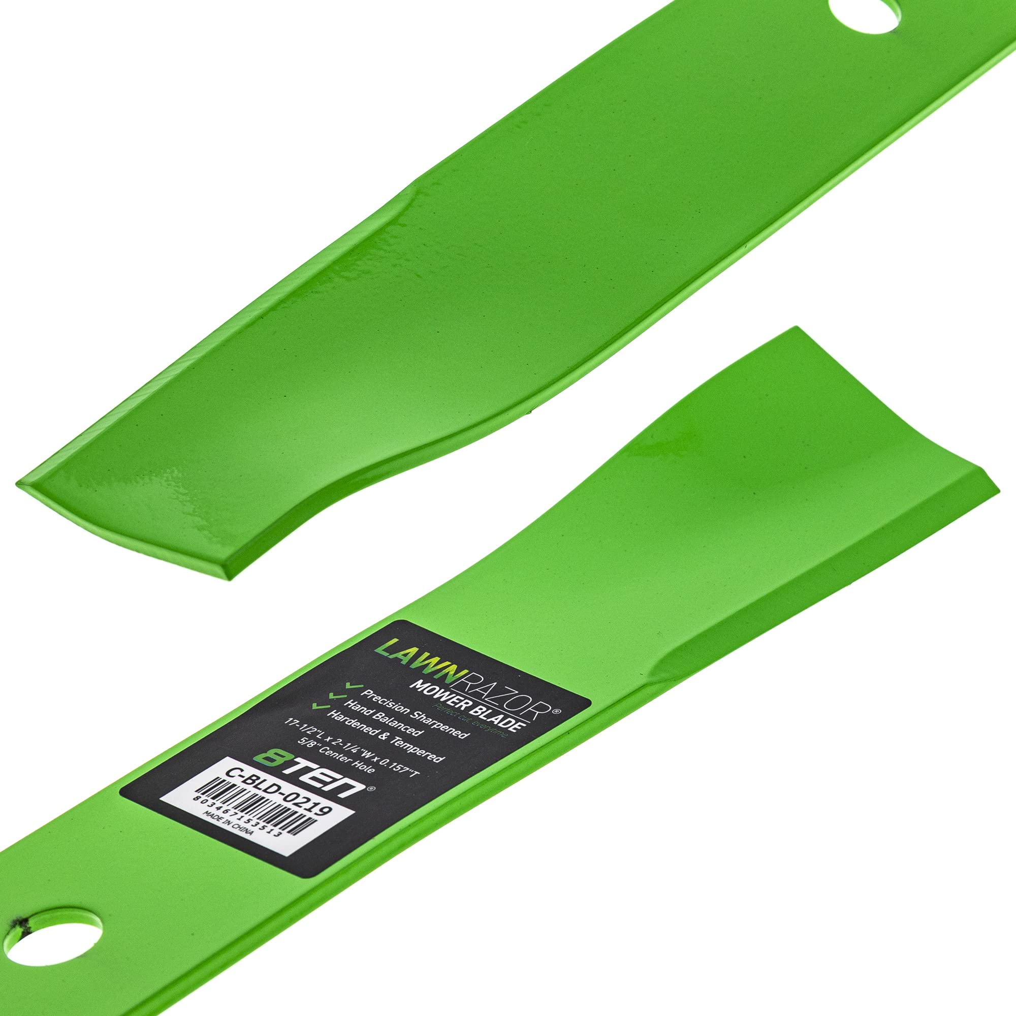 8TEN blade center hole detail showing 5/8 inch mount for secure attachment