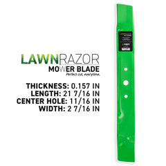 8TEN LawnRAZOR center hole detail showing 11/16" bore for precise fitment benefit