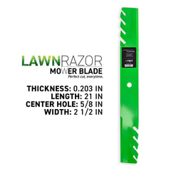 8TEN LawnRAZOR center hole close-up showing 5/8" fit for OEM spindle compatibility