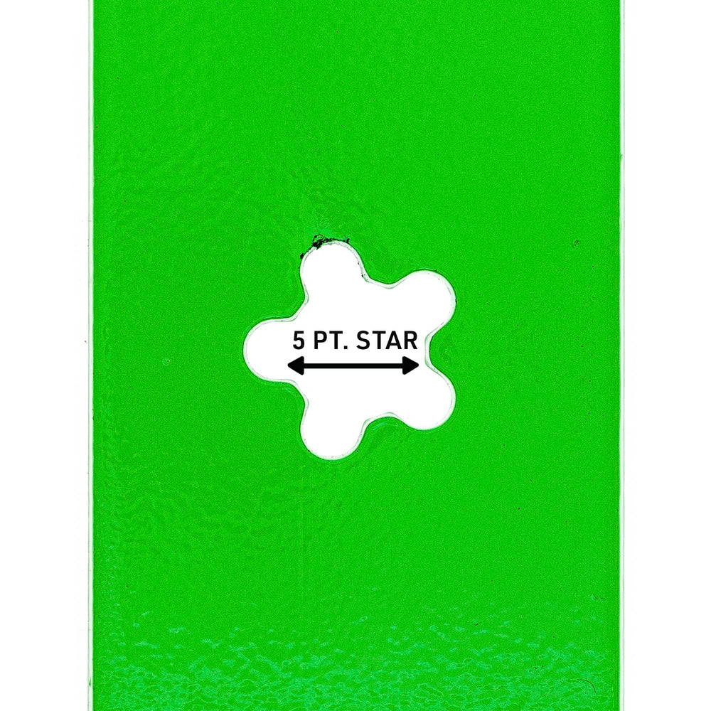 Detailed view of 8TEN five-point star center hole showing precise fit to Husqvarna spindles for secure mounting