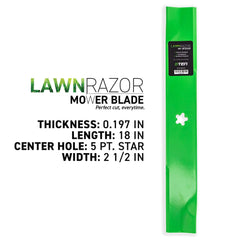 8TEN LawnRAZOR star-shaped center hole detail showing OEM-compatible mounting for secure fit