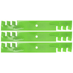 8TEN LawnRAZOR close-up of toothed cutting edge highlighting improved lift and mulching