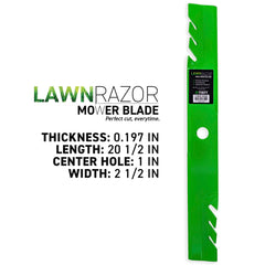 8TEN LawnRAZOR close-up of toothed mulching edge for finer clippings