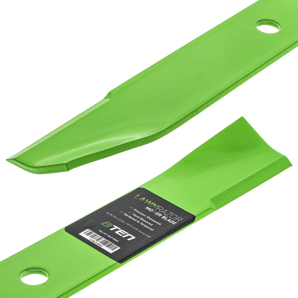 8TEN blade next to worn original blade illustrating restored cutting profile and efficiency