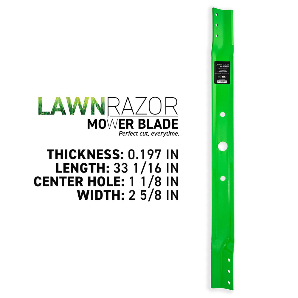 8TEN LawnRAZOR cutting edge close-up highlighting sharper cut quality