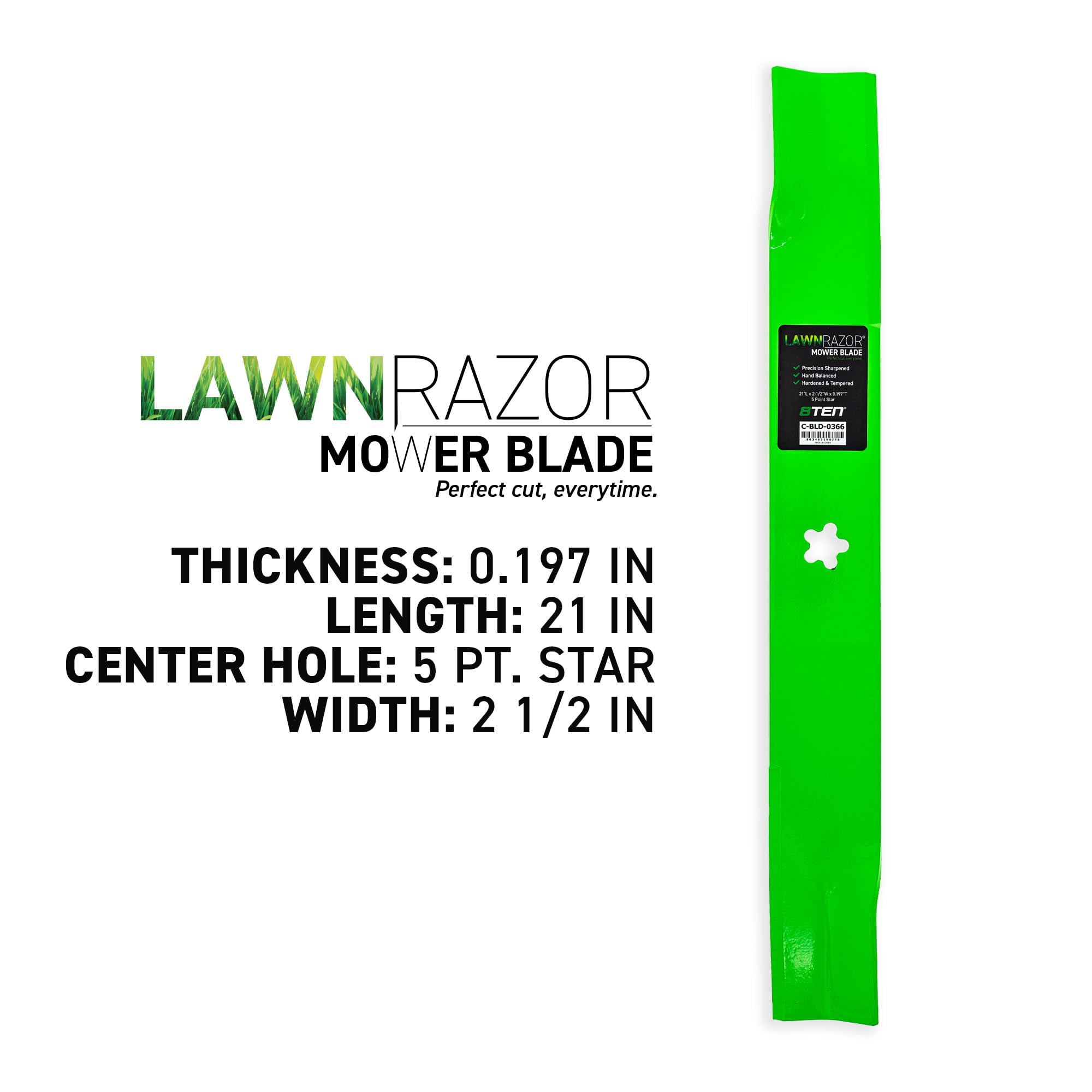 8TEN LawnRAZOR close-up of sharp cutting edge for cleaner turf cuts