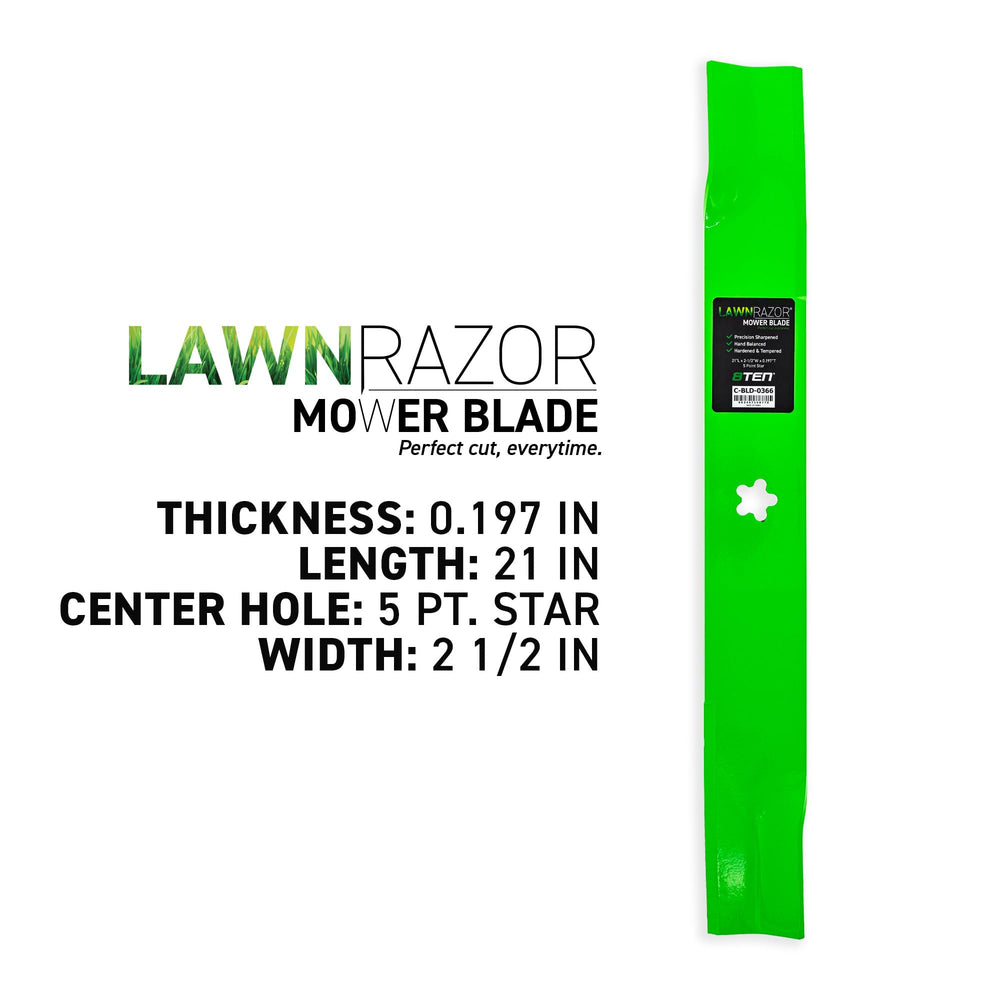 8TEN LawnRAZOR close-up of sharp cutting edge for cleaner turf cuts