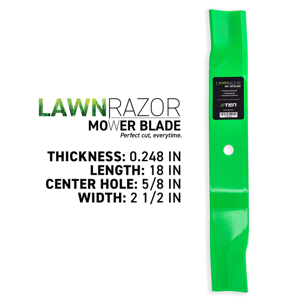 8TEN LawnRAZOR close-up of cutting edge showing sharpness for cleaner cuts