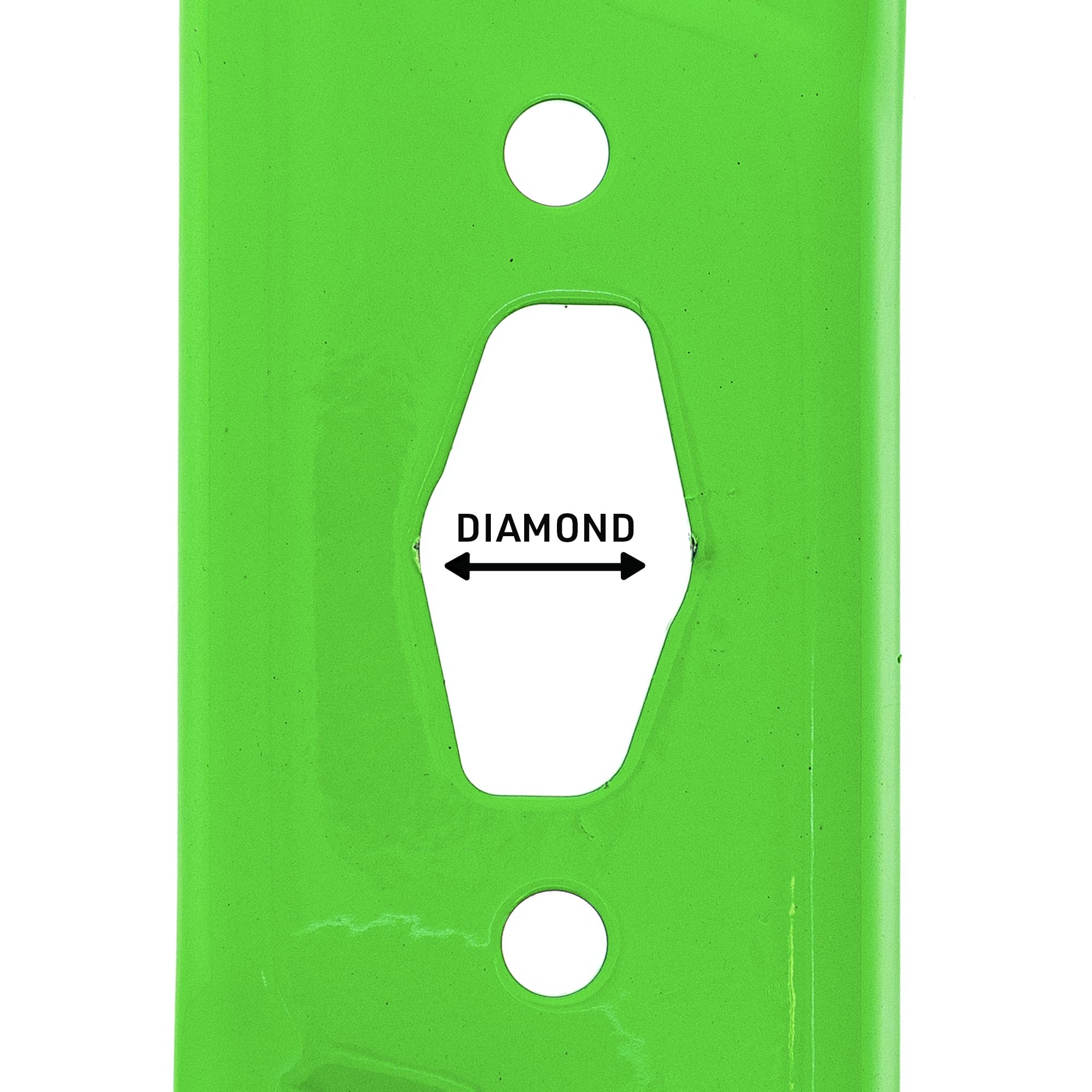 8TEN blade diamond hole detail matching S-pattern spindle for secure fit