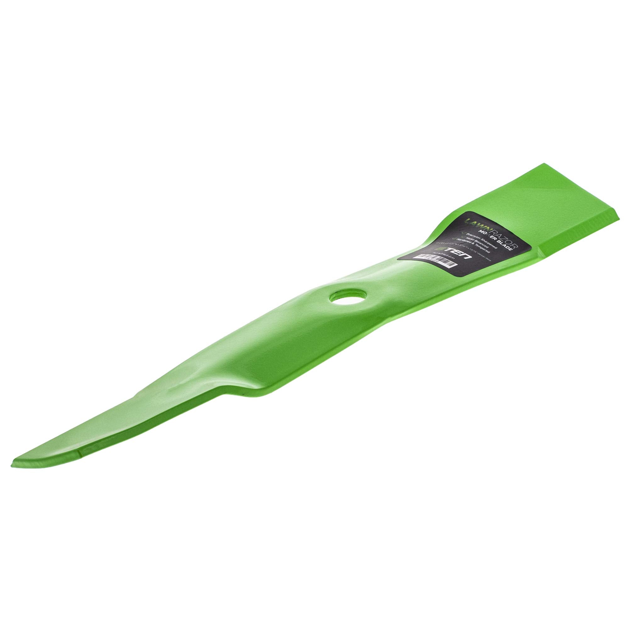 8TEN LawnRAZOR next to ruler illustrating exact length and width benefit