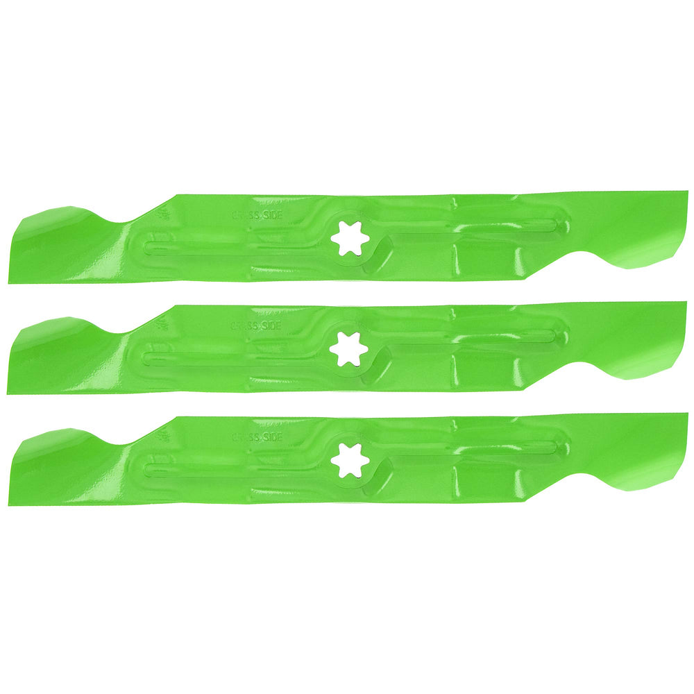 8TEN LawnRAZOR blade edge close-up showing sharp mulching bevel for cleaner cuts