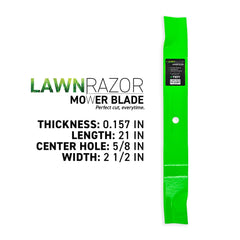 8TEN LawnRAZOR blade edge close-up showing rolled high-lift profile and sharpness benefit