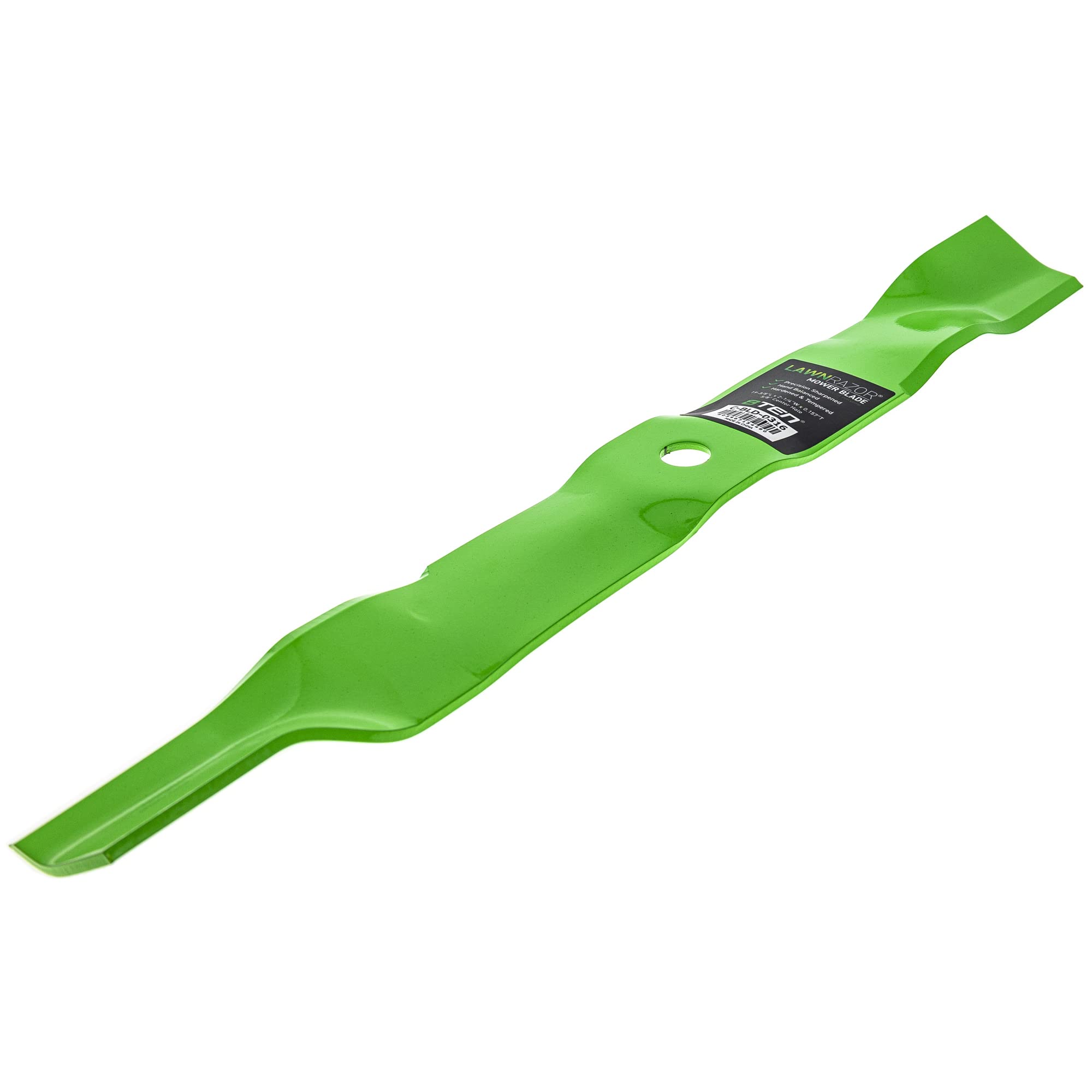 8TEN blade edge close-up showing sharpened cutting surface for cleaner grass finish