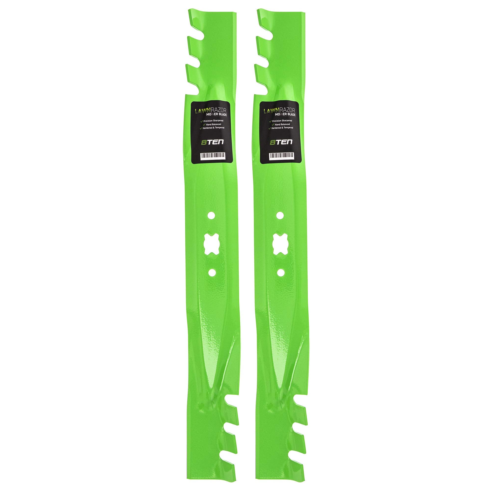 8TEN blade front view showing fit and durable finish for reliable cuts
