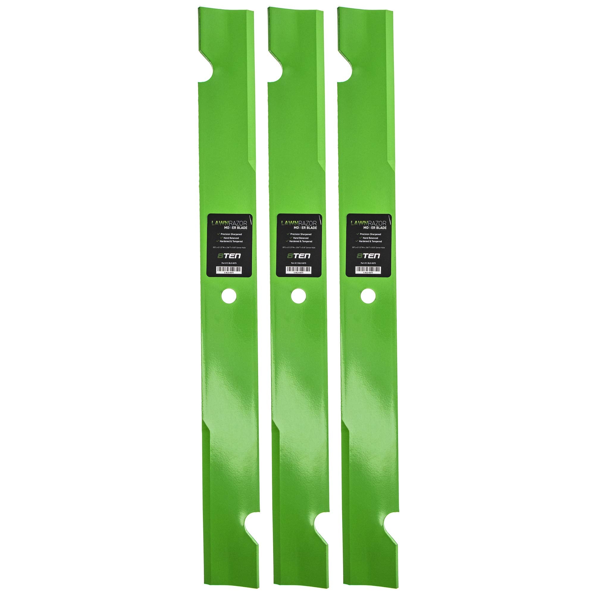 8TEN LawnRAZOR front view showing triple blade pack and clear labeling for easy identification and purchase