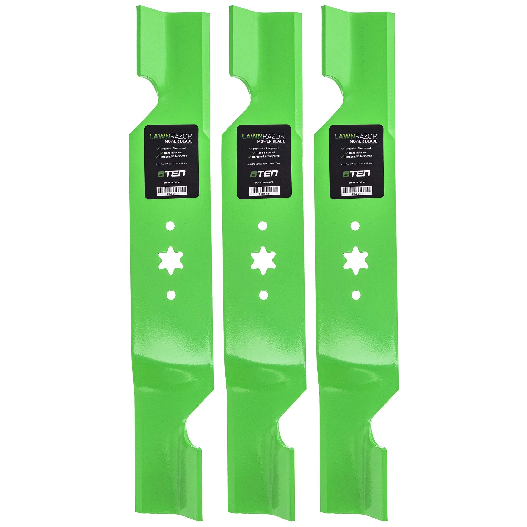 8TEN LawnRAZOR front view showing full blade and packaging, ensures correct replacement