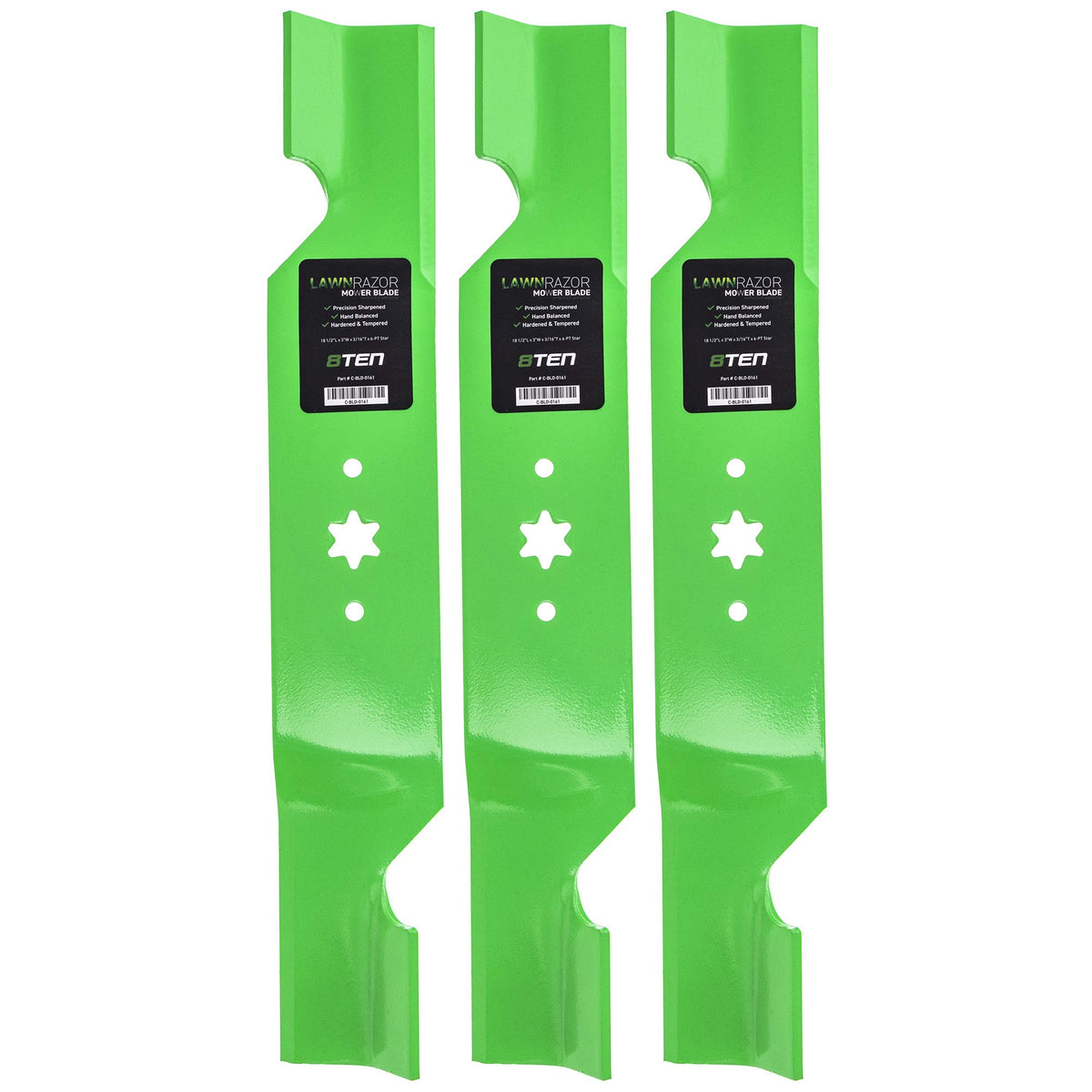 8TEN LawnRAZOR front view showing full blade and packaging, ensures correct replacement