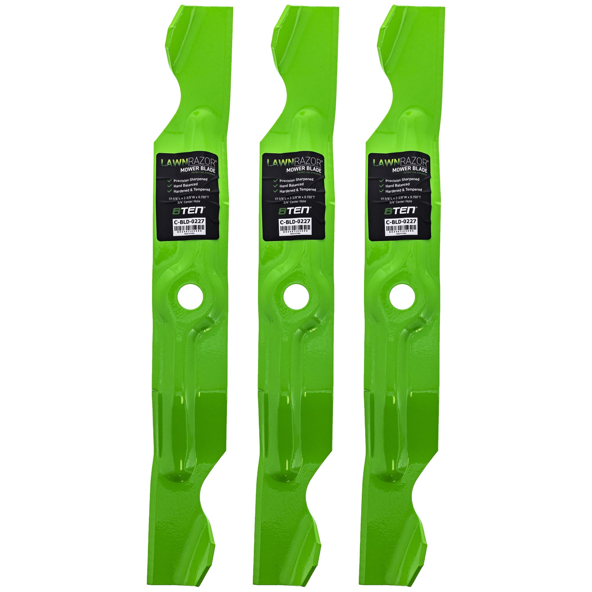 8TEN LawnRAZOR front view showing full blade set, delivering OEM fit