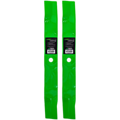 8TEN LawnRAZOR front view showing two mulching blades and clear labeling for fitment benefit