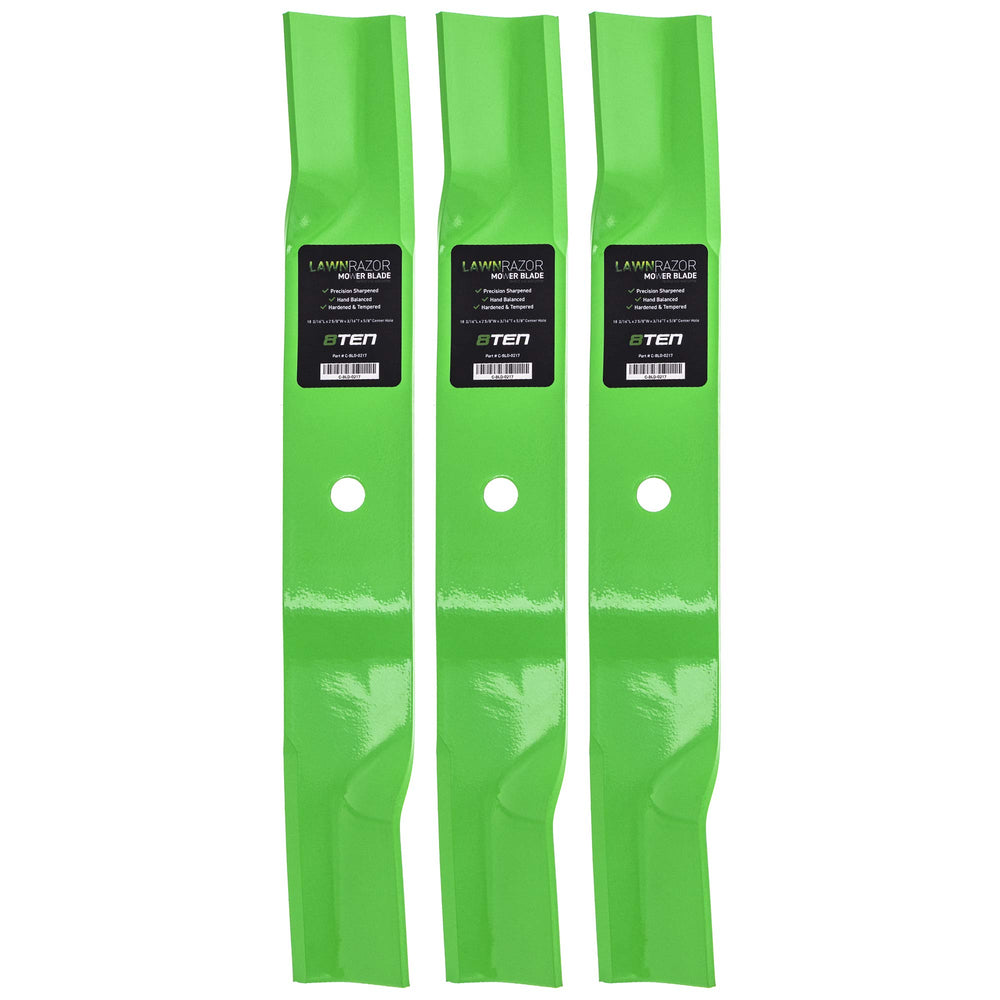 8TEN front view of three blades showing fit and packaging benefit