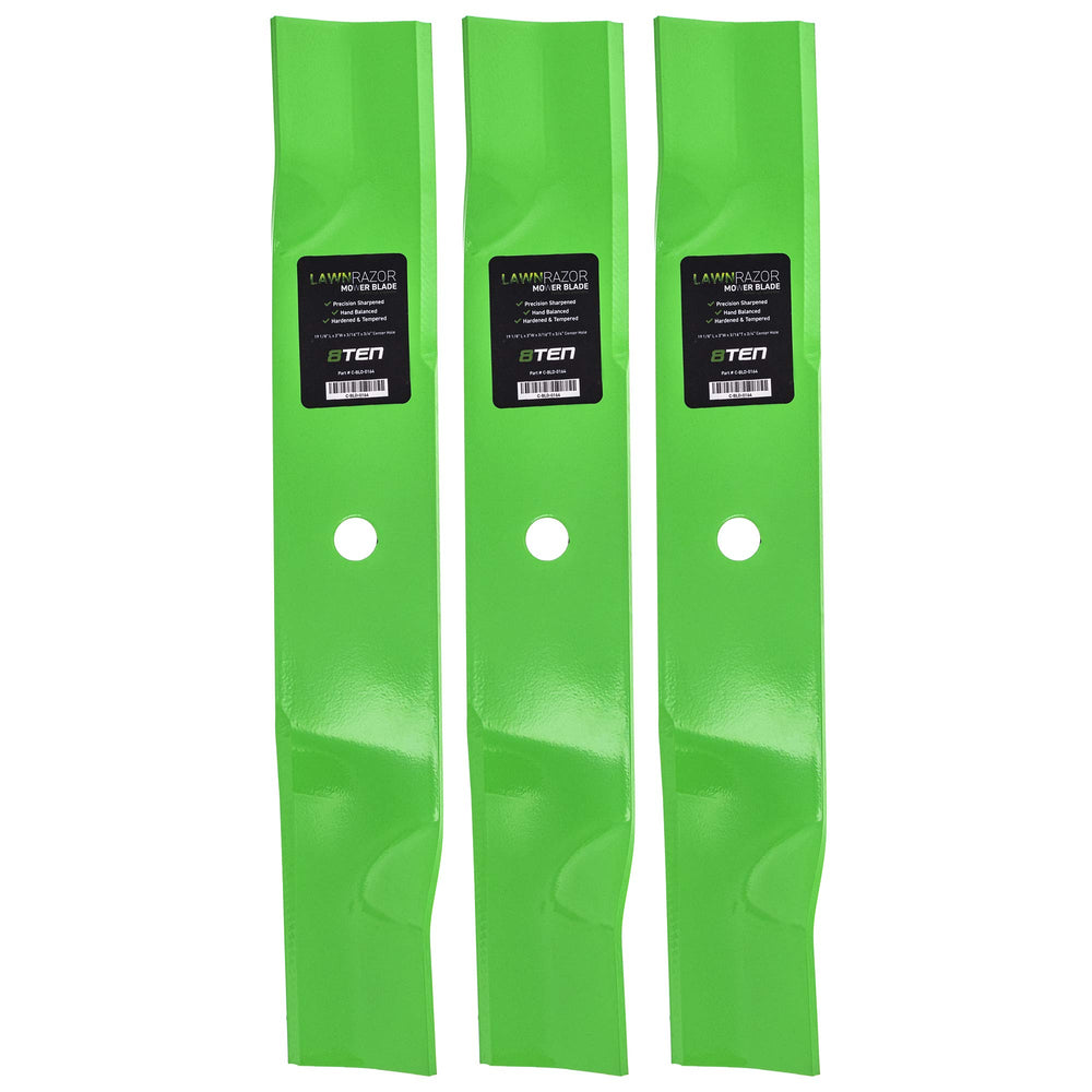 8TEN blade pack front view showing three high-lift blades for quick replacement